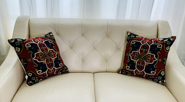 KILIM DESIGN WITH MAROON BASE - PILLOW COVER - Image 4