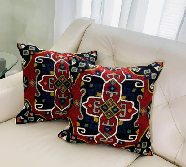 KILIM DESIGN WITH MAROON BASE - PILLOW COVER - Image 5