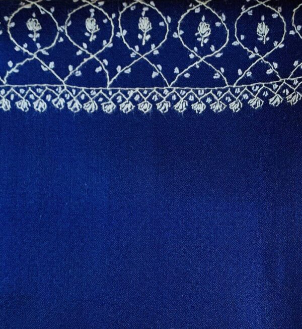 NAVY BLUE SCARF WITH SOZNI BORDER - Image 6