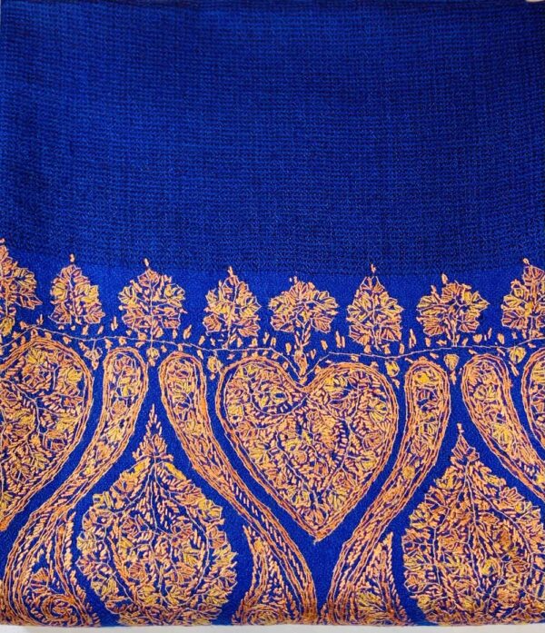 ROYAL BLUE SCARF WITH SOZNI EMBROIDERY - Image 4