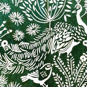 GREEN PEACOCK WALL HANGING/RUG/TAPESTRY