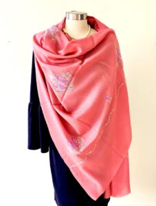 PINK BLUSH WITH LAVENDER FLOWERS